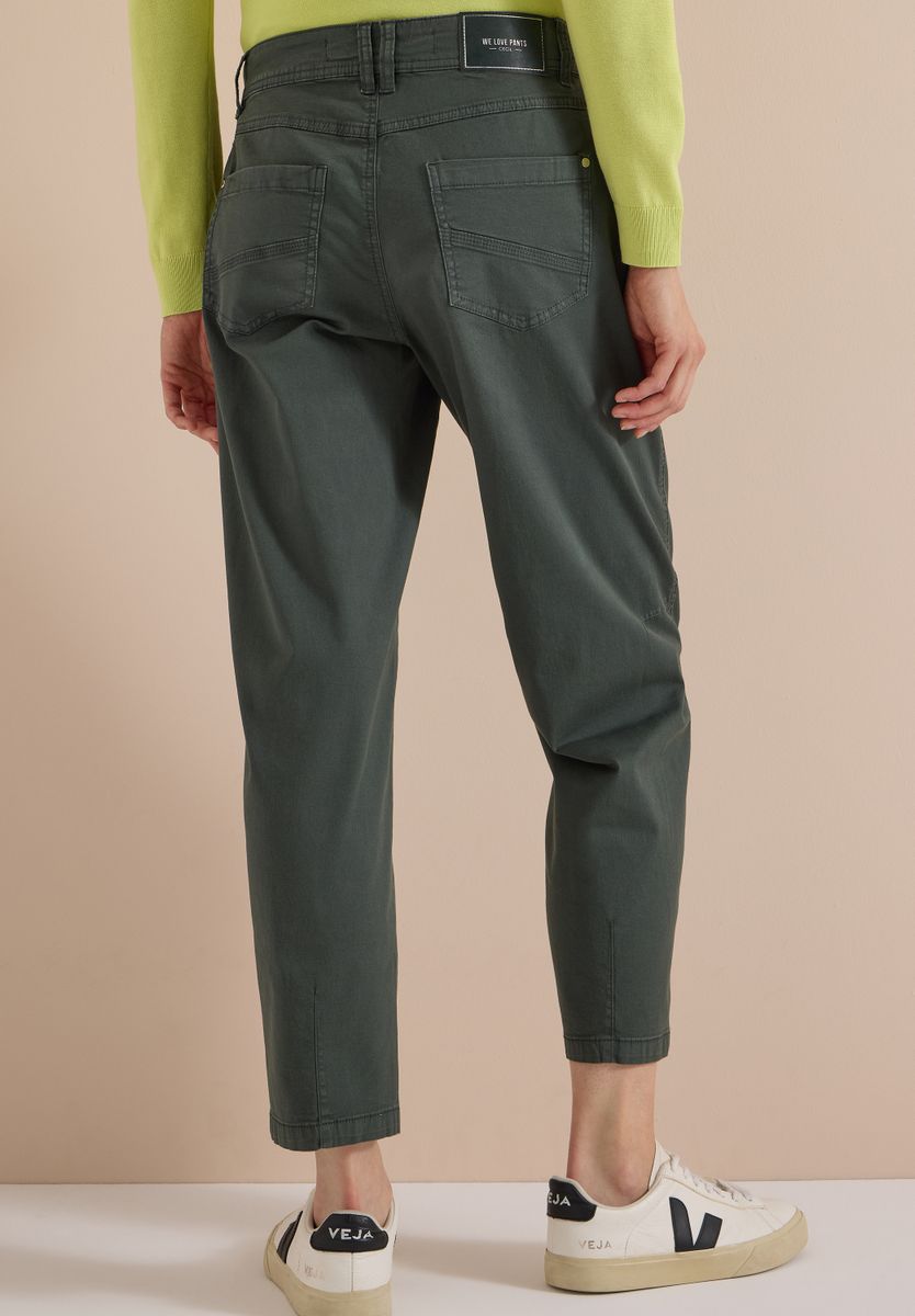 Mid Waist Barrel Leg Hose im Casual Fit