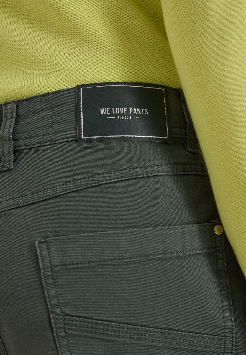 Mid Waist Barrel Leg Hose im Casual Fit