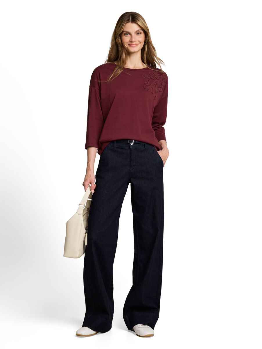 Loose Fit T-Shirt mit Blumen-Applikation