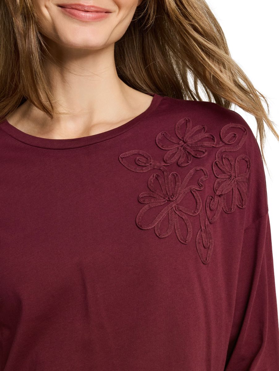 Loose Fit T-Shirt mit Blumen-Applikation