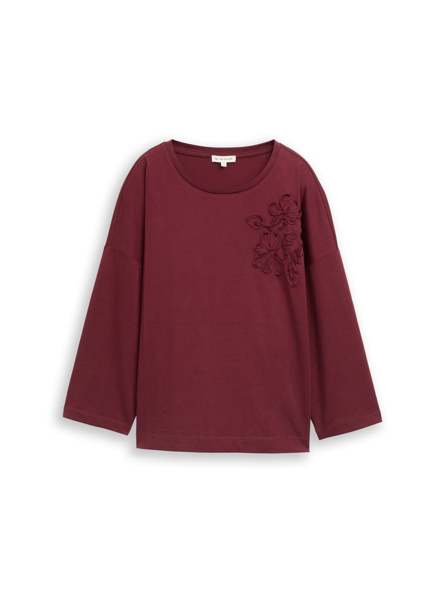 Loose Fit T-Shirt mit Blumen-Applikation