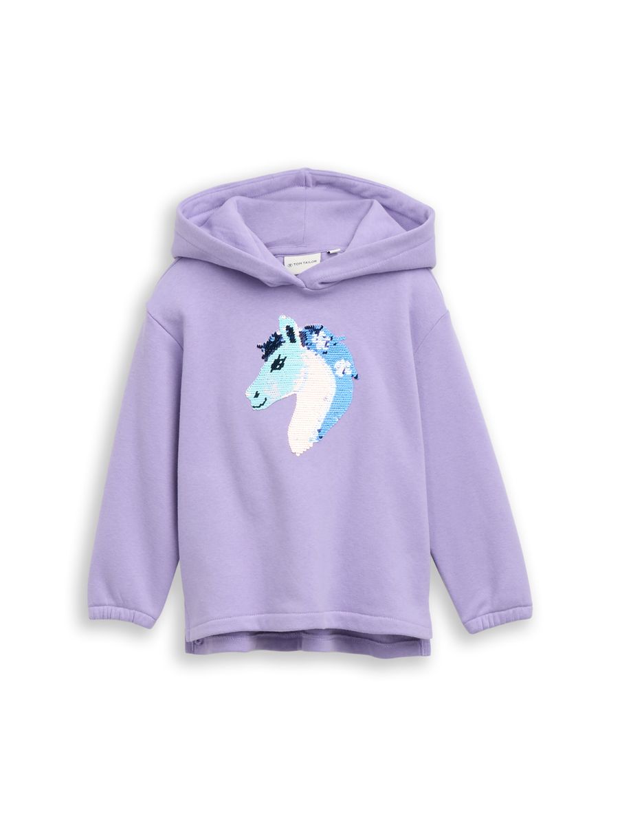 Hoodie Sweatshirt mit Wendepailletten