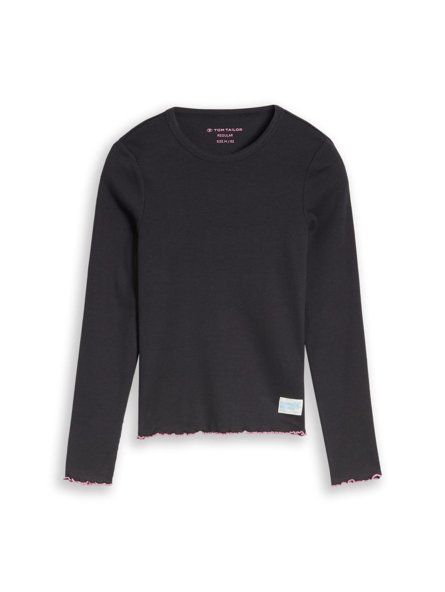 Langarmshirt mit Rippstruktur