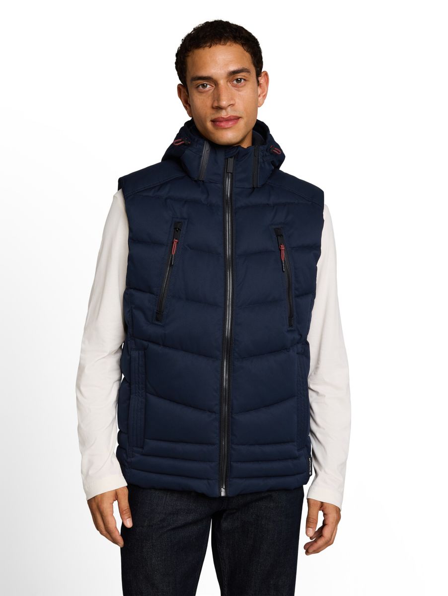 Puffer-Weste mit abnehmbarer Kapuze