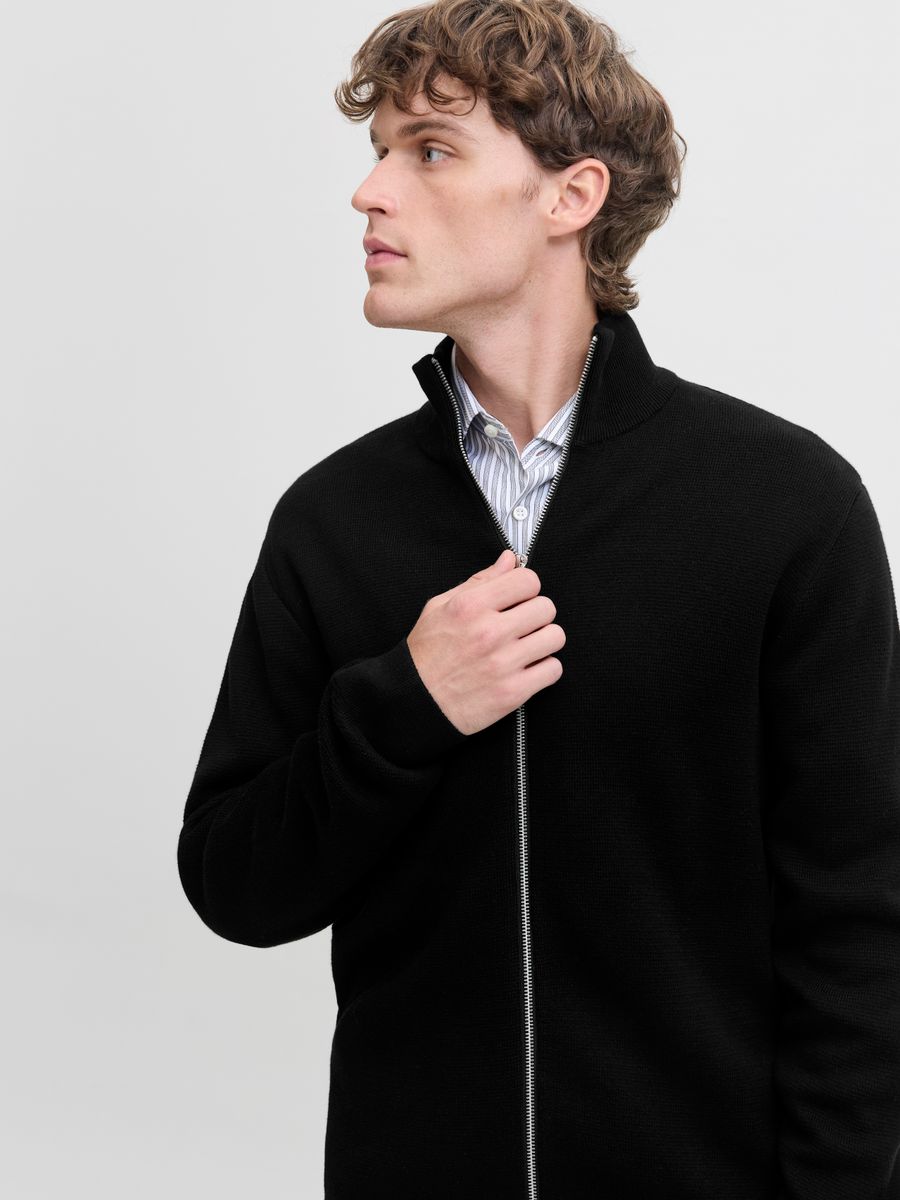 JJMILANO STITCH HIGH NECK CARDIGAN