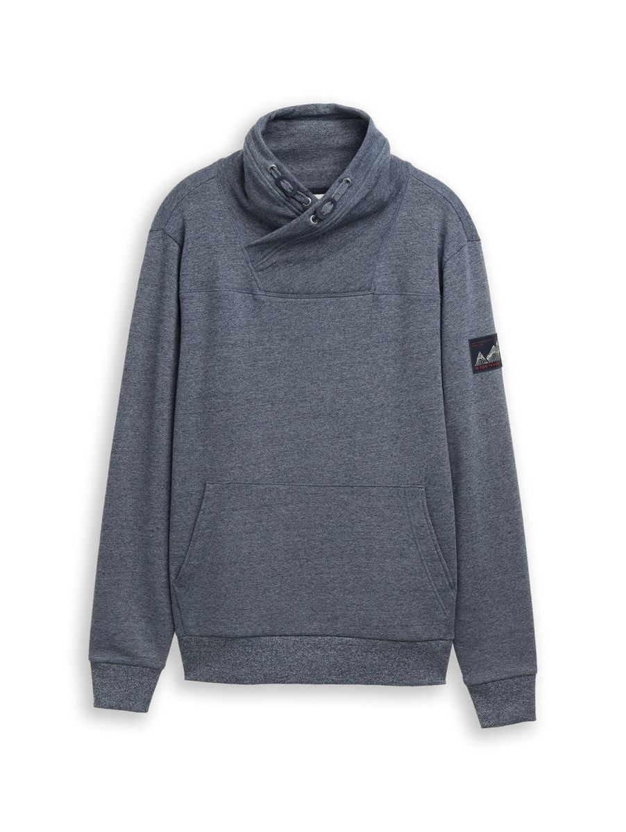 Snood Sweatshirt in Melange-Optik