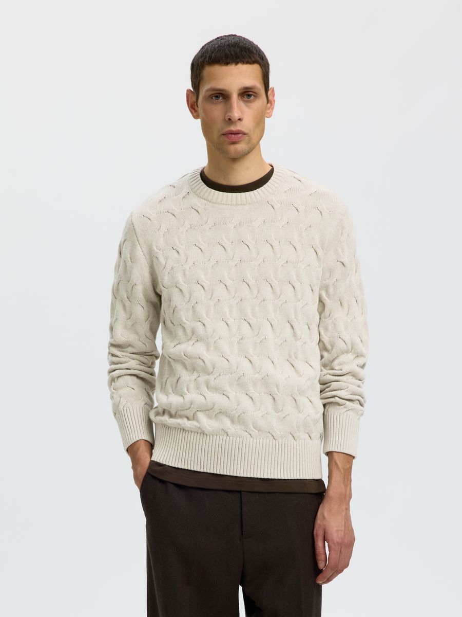 SLMCARLOS LS CABLE CREW NECK NOOS
