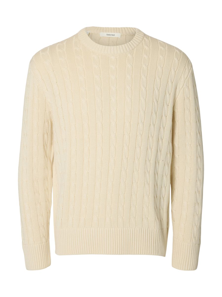 SLMBRAUN KNIT CABLE CREW NOOS