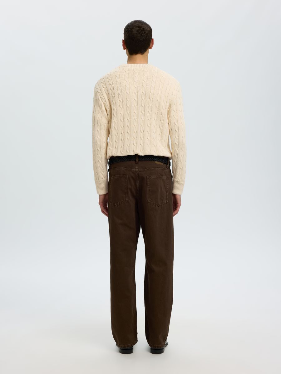 SLMBRAUN KNIT CABLE CREW NOOS