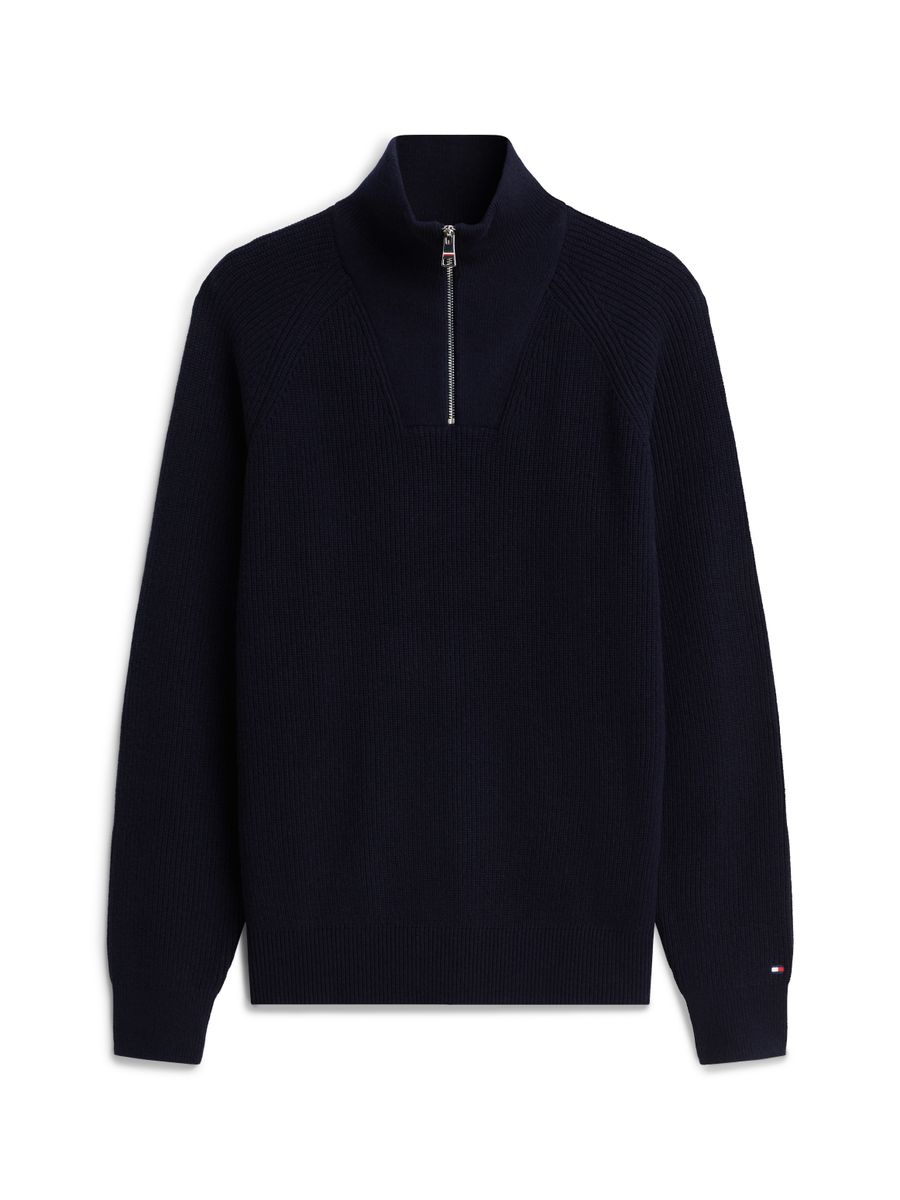 FISHERMAN RIB ZIP MOCK