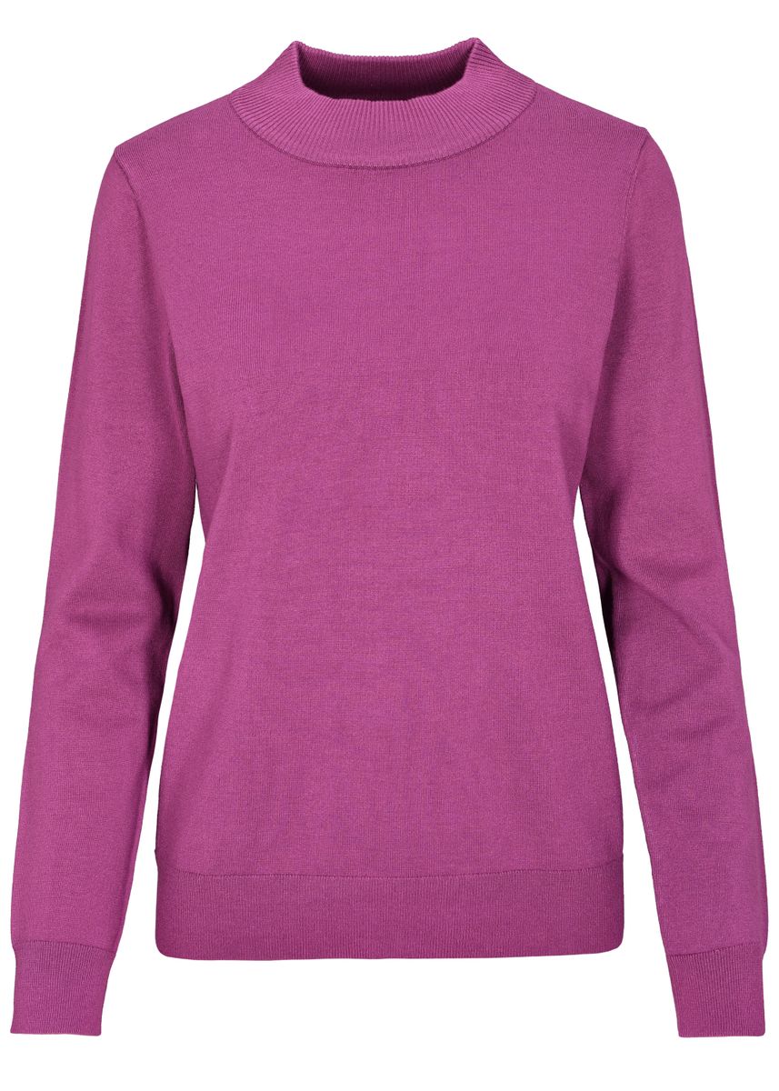 Stehbund-Pullover,1/1 Arm, uni