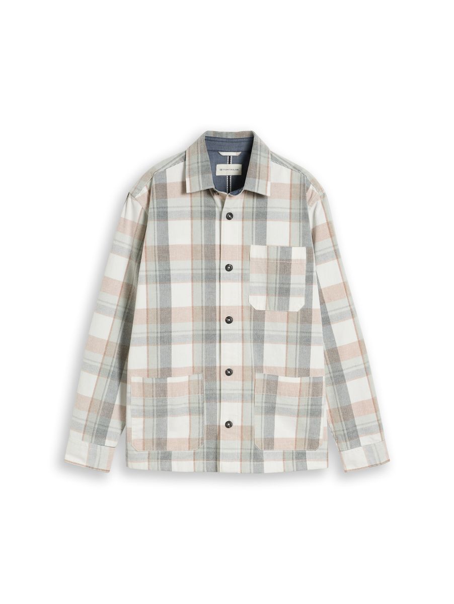 Cord Overshirt mit Karomuster
