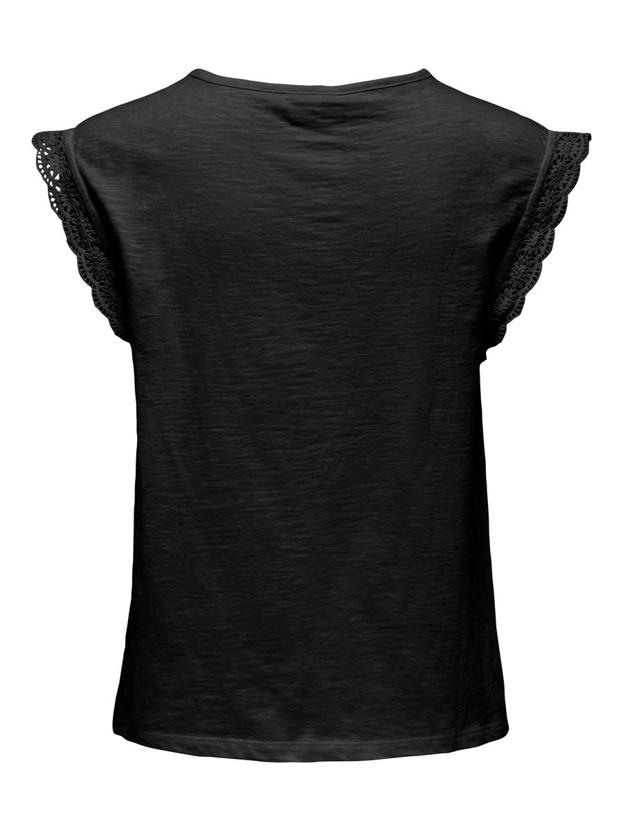 JDYSALVA LIFE S/L CROCHET TOP JRS N