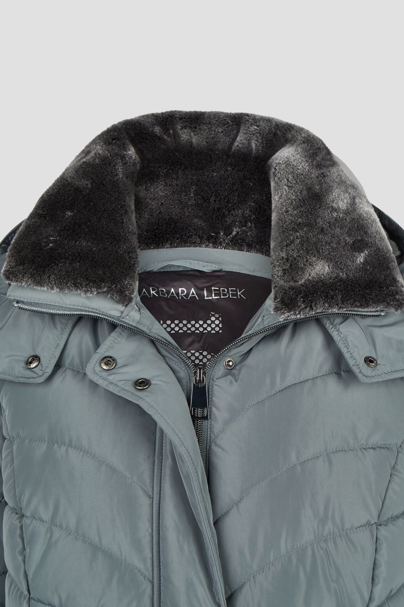Jacke Down Free mit Kapuze und Webpelz