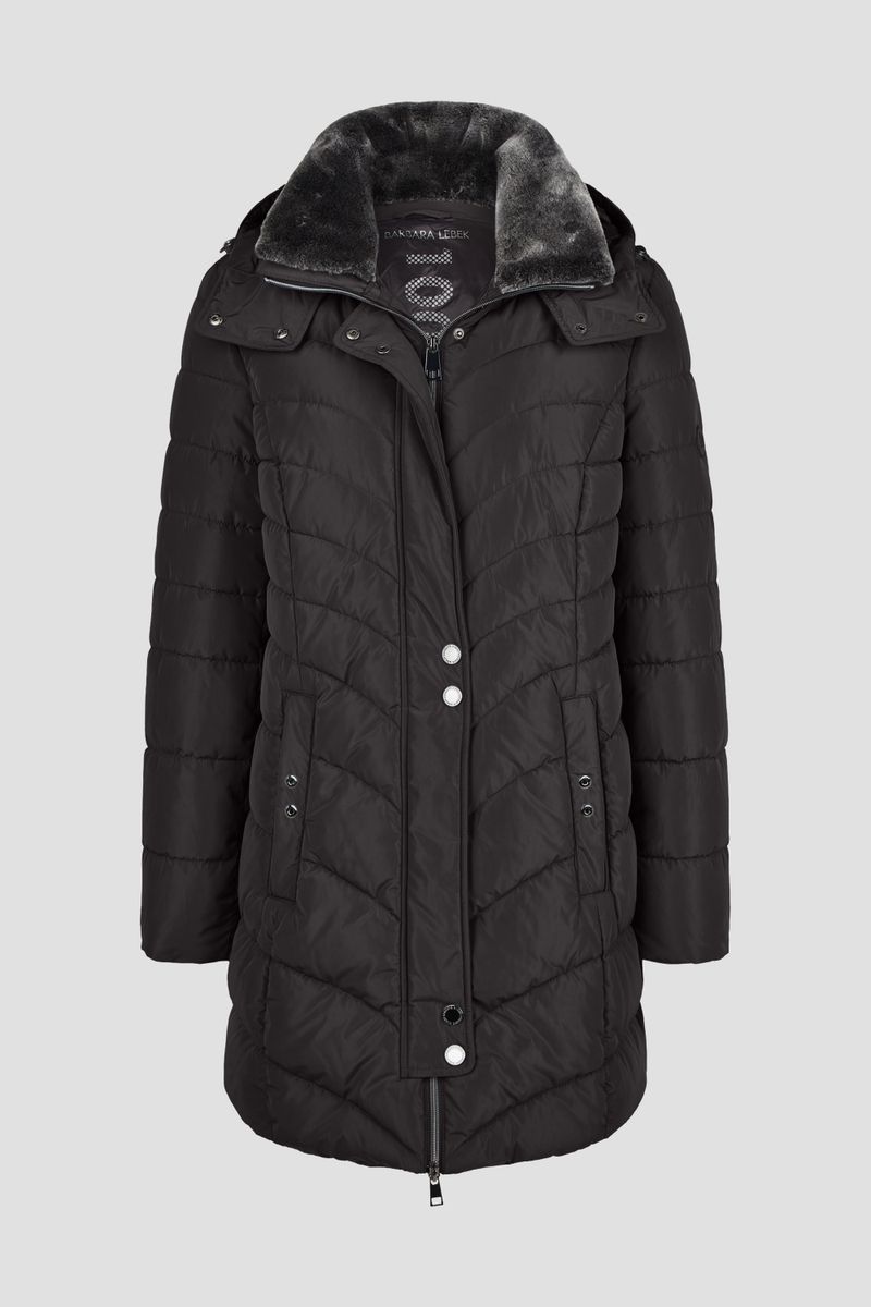 Jacke Down Free mit Kapuze und Webpelz