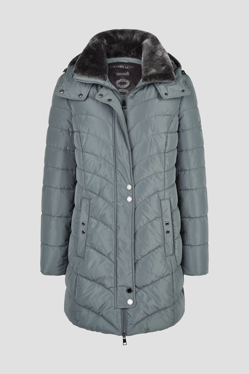 Jacke Down Free mit Kapuze und Webpelz