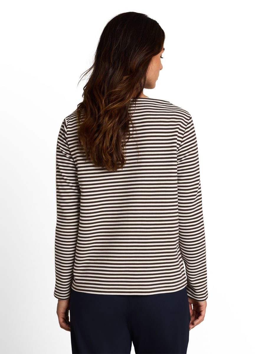 Loose Fit Langarmshirt mit Streifenmuster