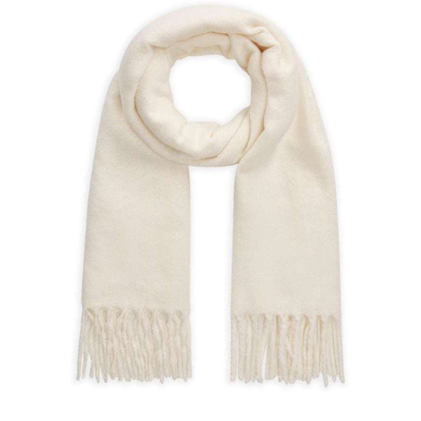 Gewebter Schal in Uni mit Fransen