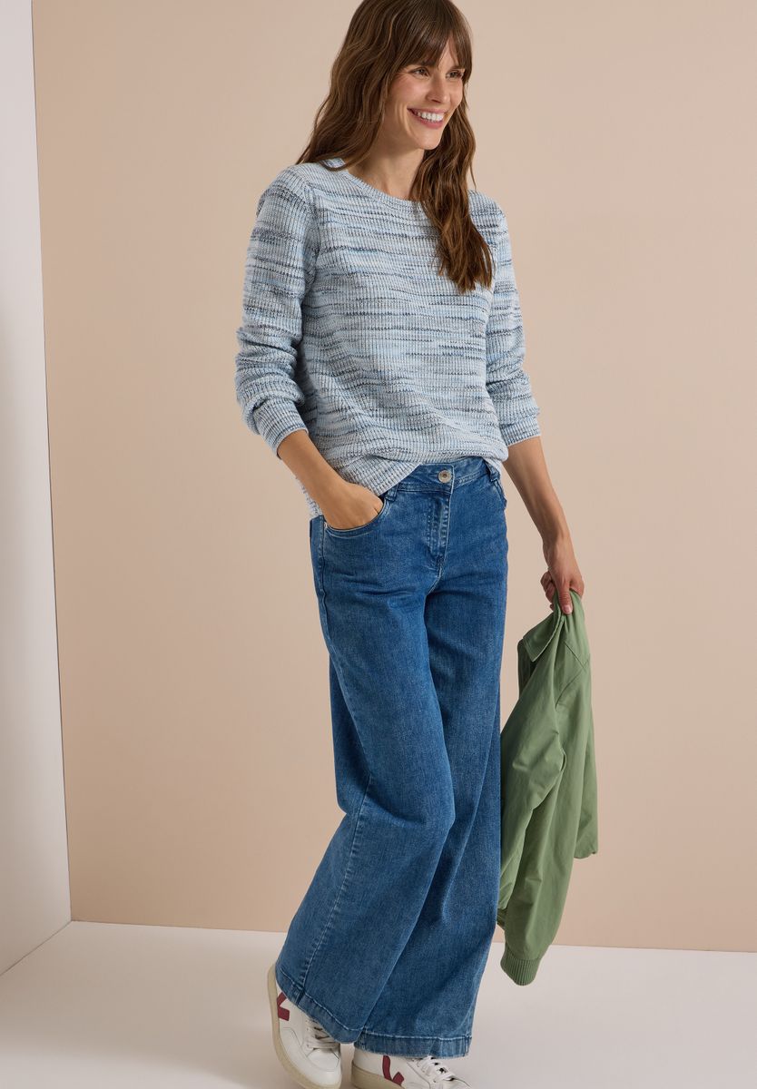 Pullover mit Rundhals und Space-Dye-Optik