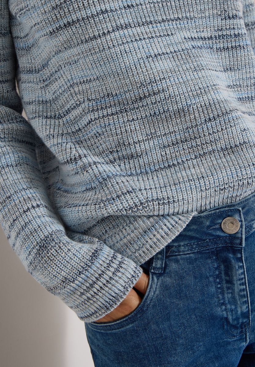 Pullover mit Rundhals und Space-Dye-Optik