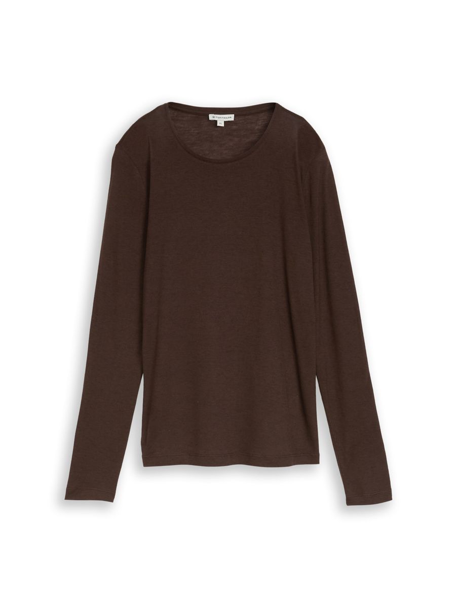 Slim Fit Langarmshirt mit Wollanteil