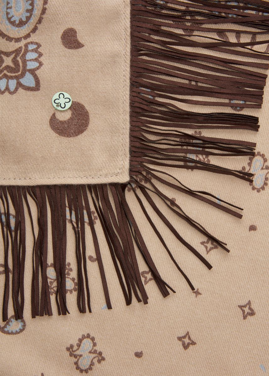 Kaschmirweiches Bandana mit Paisleymuster und Fransen