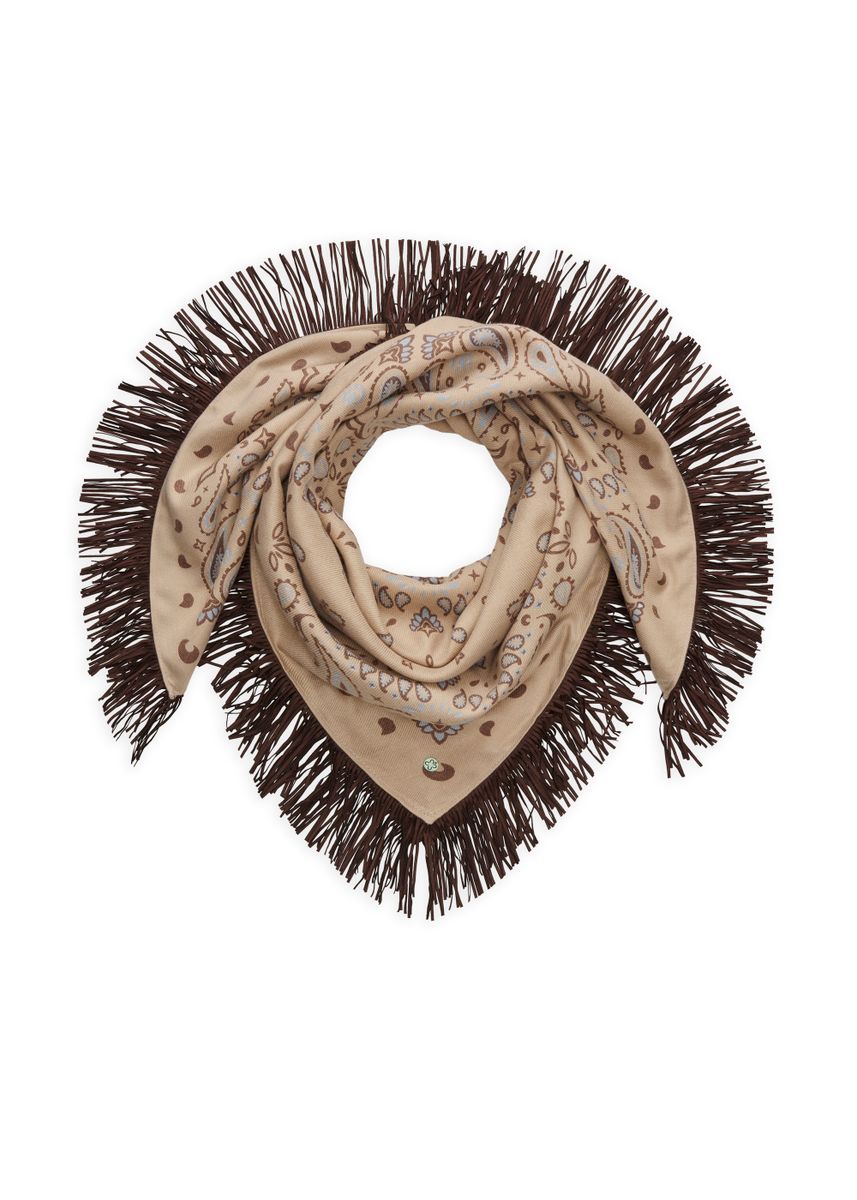Kaschmirweiches Bandana mit Paisleymuster und Fransen