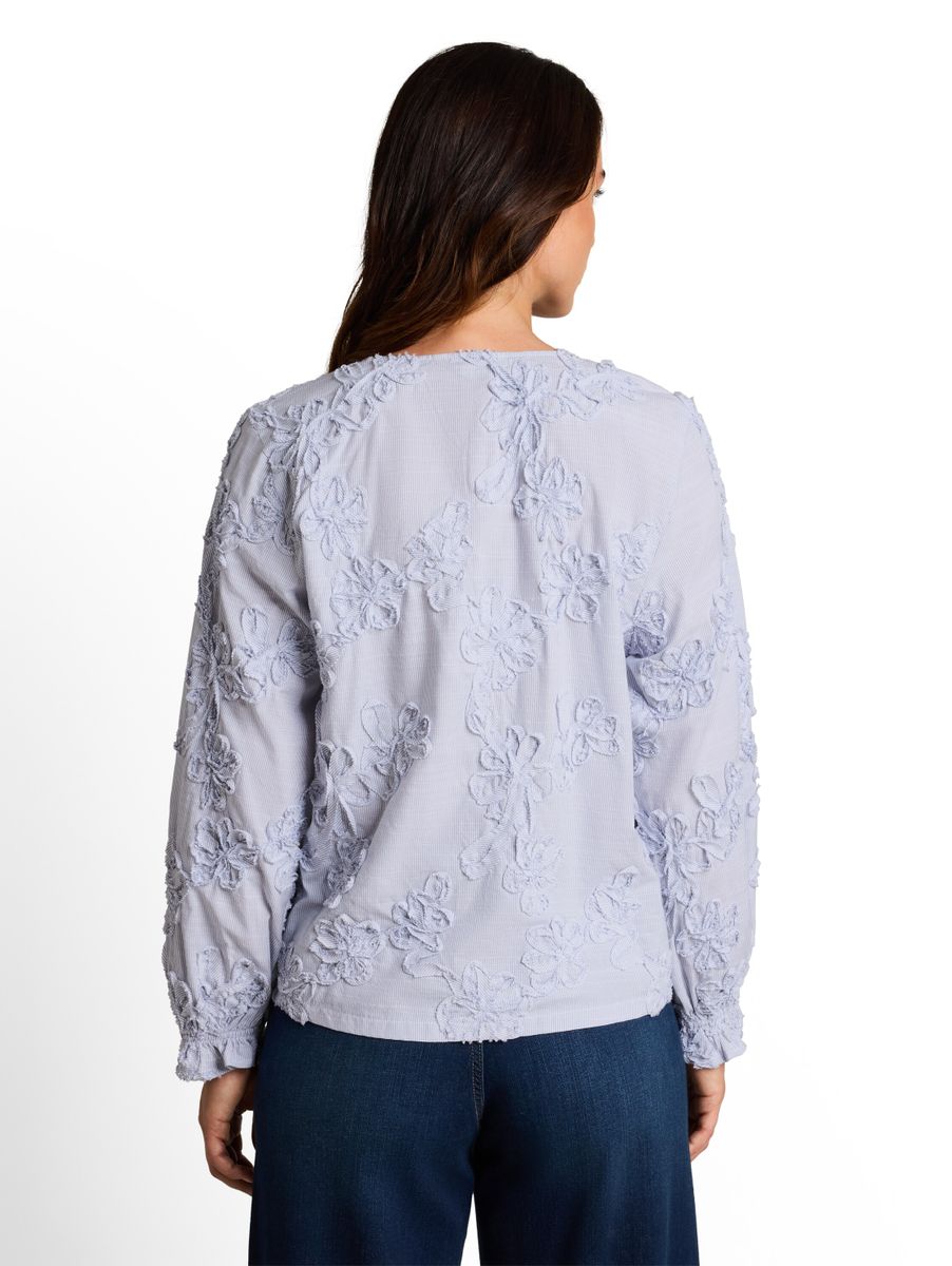 Bluse mit Blumen-Stickerei