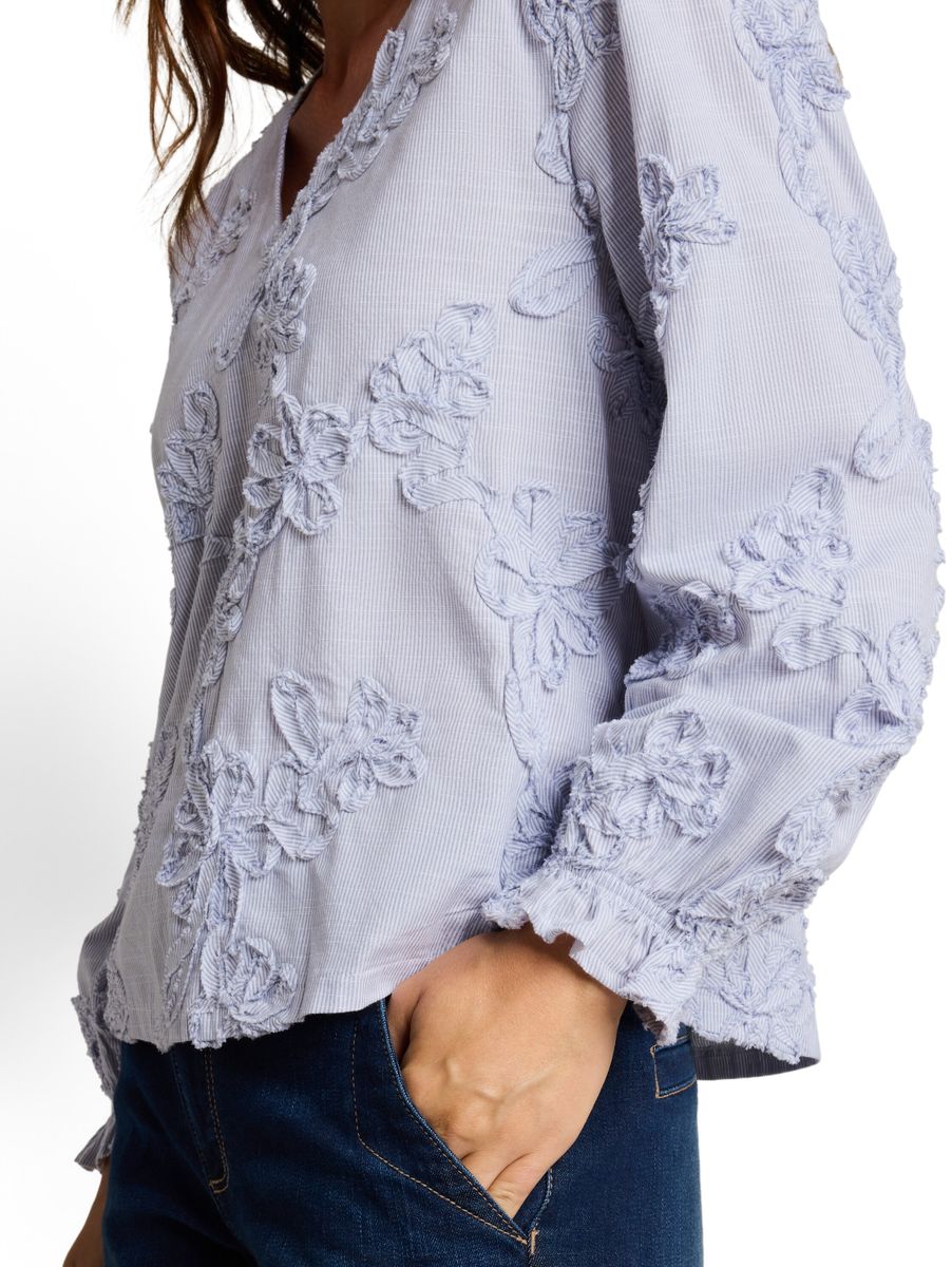 Bluse mit Blumen-Stickerei