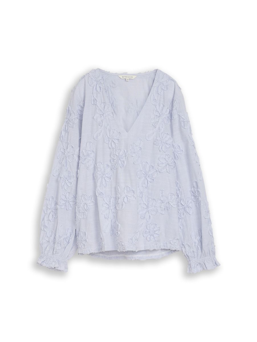 Bluse mit Blumen-Stickerei