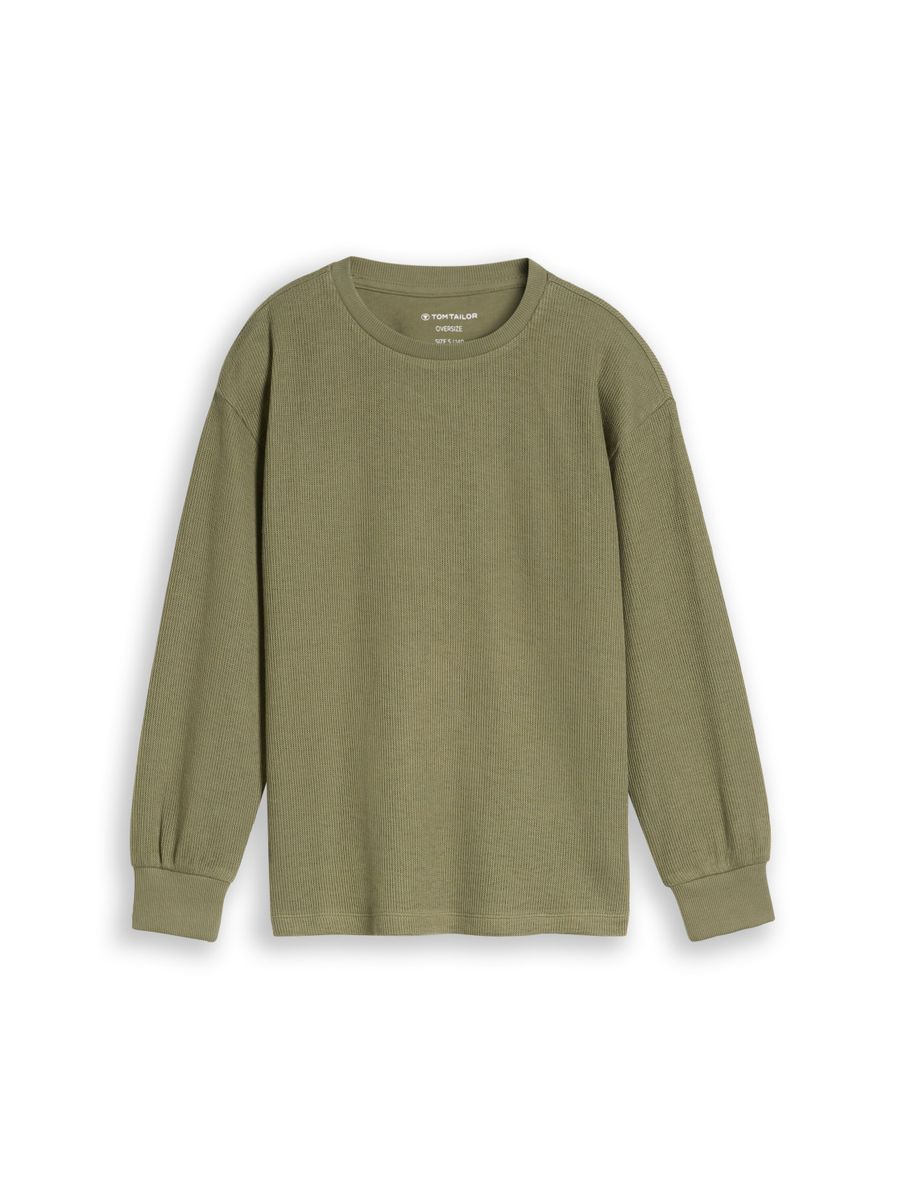 Oversize Langarmshirt in Strick-Optik