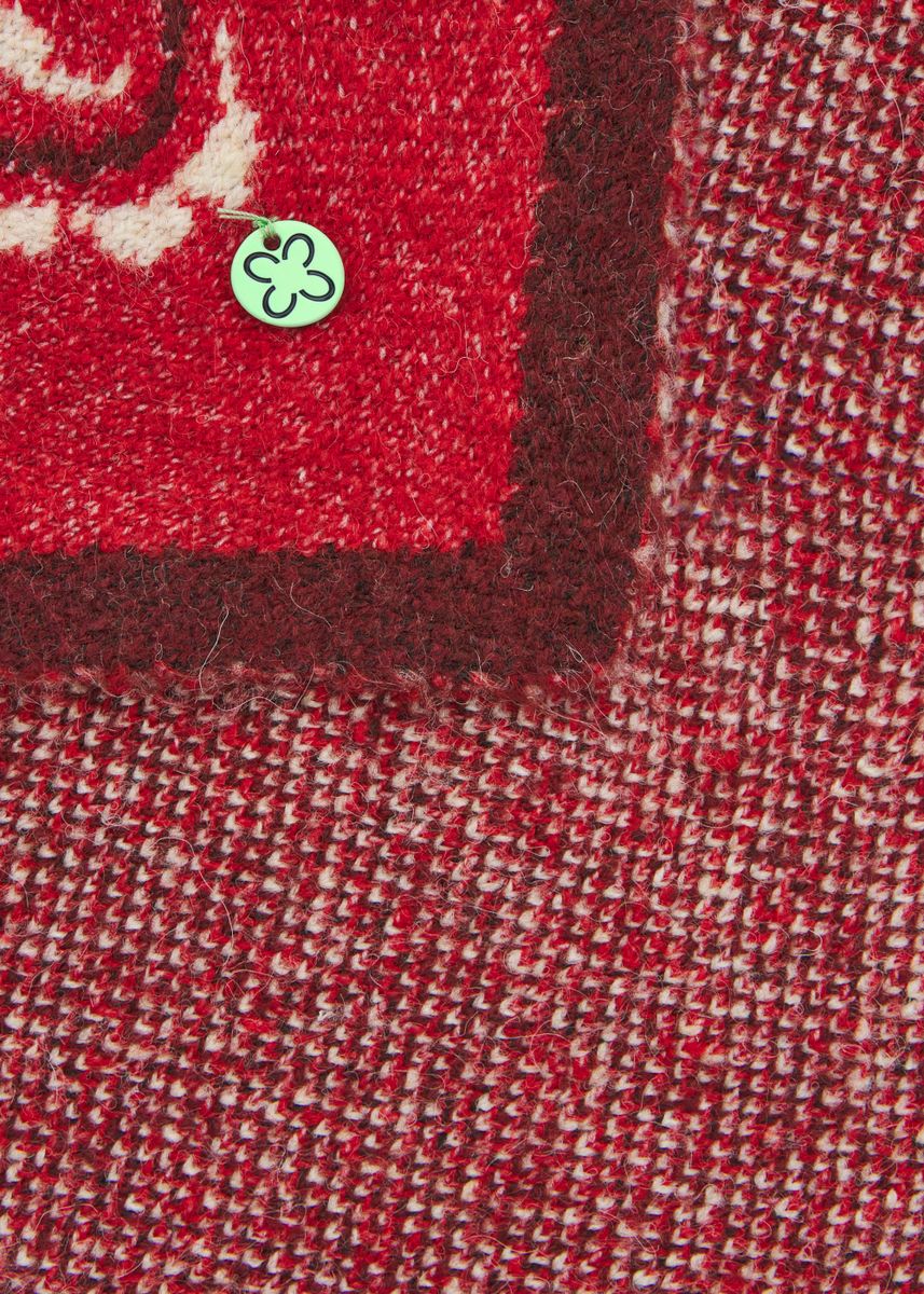 Gestricktes Dreieckstuch mit Paisley-Muster