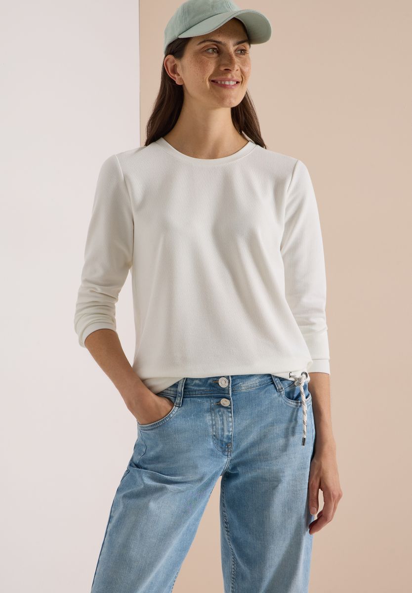 Langarm Shirt mit Rundhals und Tunnelzug