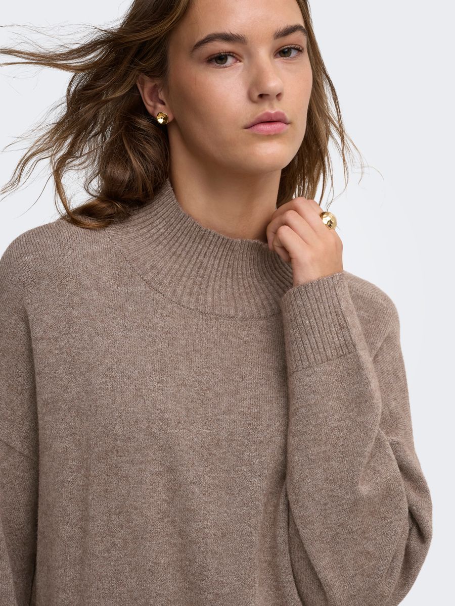 ONLMARY LS HIGH NECK SLIT KNT NOOS