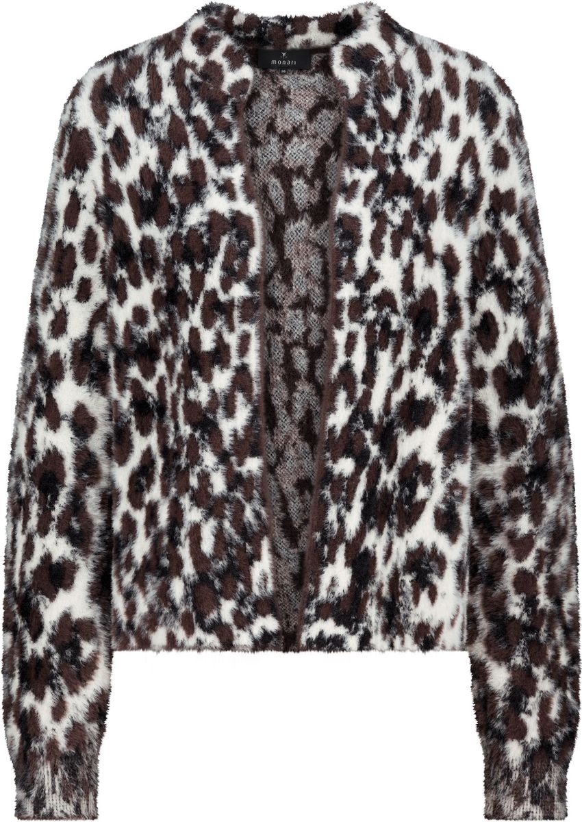 Flauschige Leo-Strickjacke