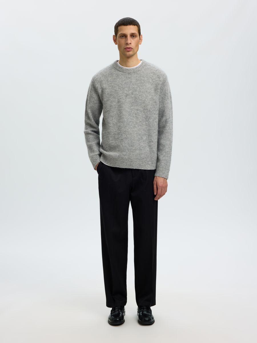 SLMRAI LS KNIT WAFFLE CREW NECK