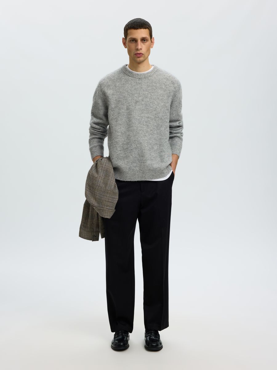 SLMRAI LS KNIT WAFFLE CREW NECK