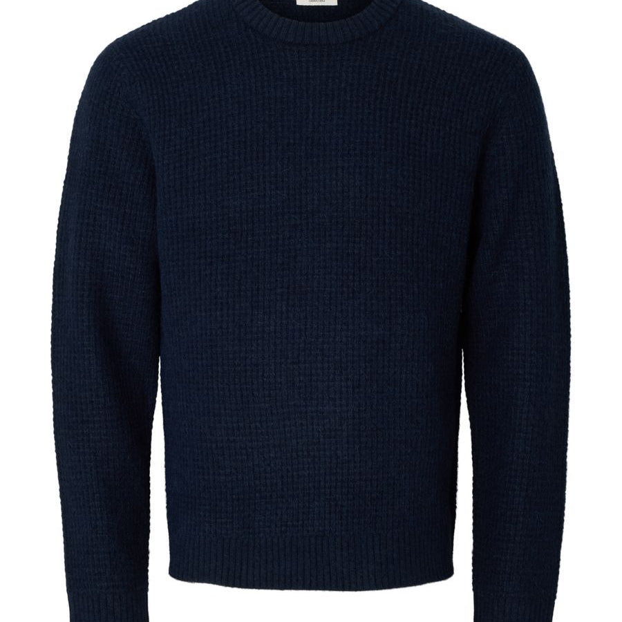 SLMRAI LS KNIT WAFFLE CREW NECK