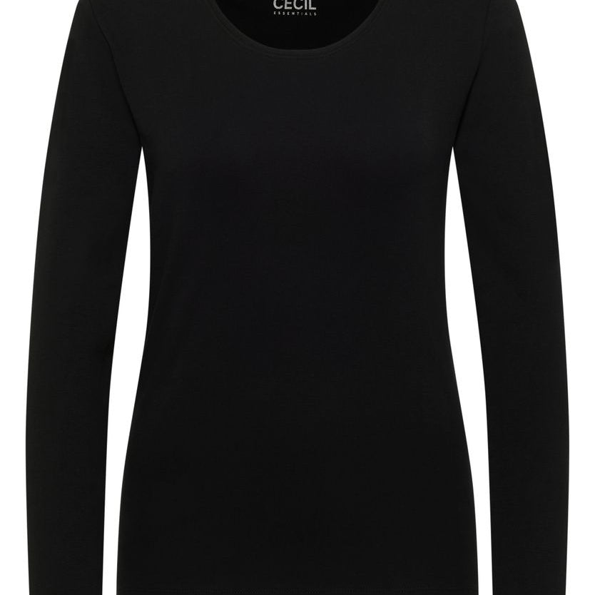 Basic Langarm Shirt mit Rundhals