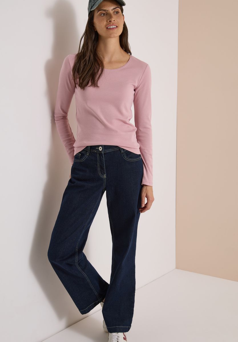 Basic Langarm Shirt mit Rundhals