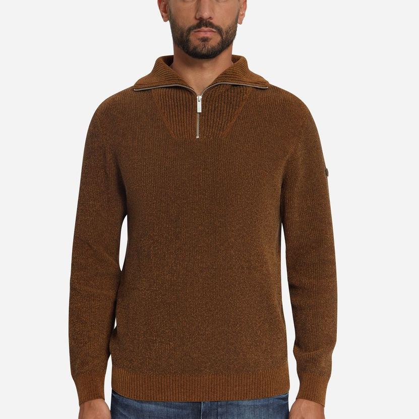 Pullover Half Zip High Neck Light Weight Chenille