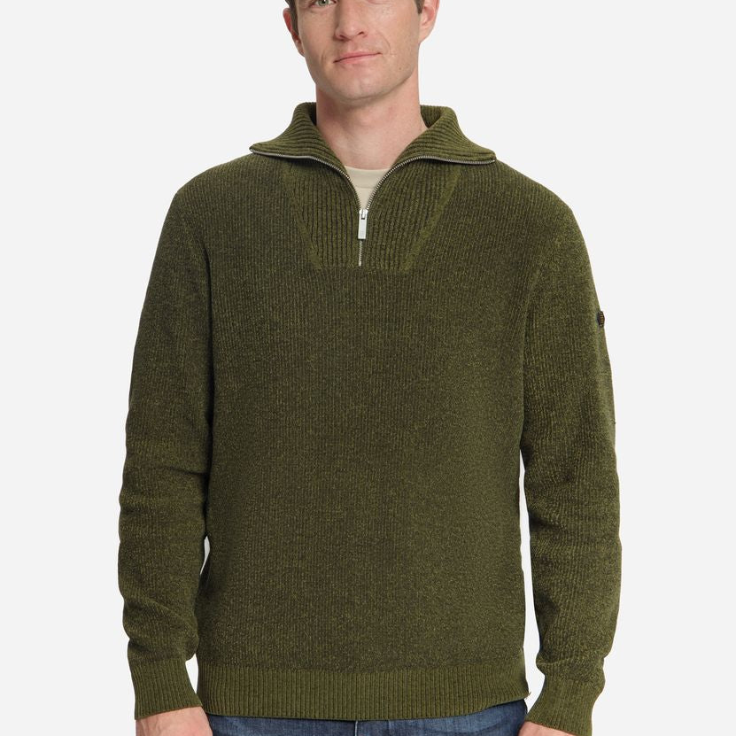 Pullover Half Zip High Neck Light Weight Chenille