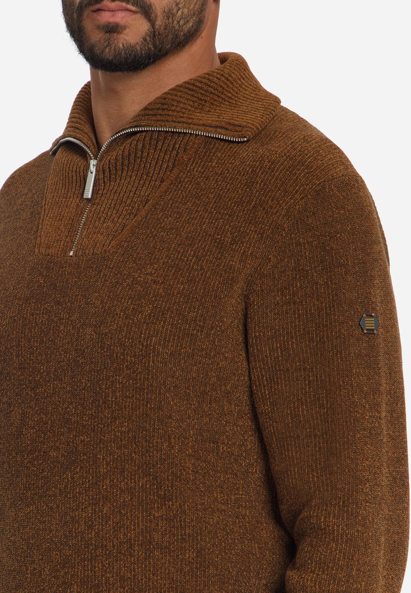 Pullover Half Zip High Neck Light Weight Chenille