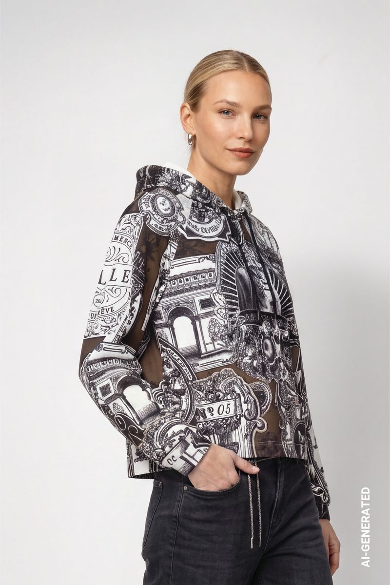 Sweatshirt mit Emblem-Muster
