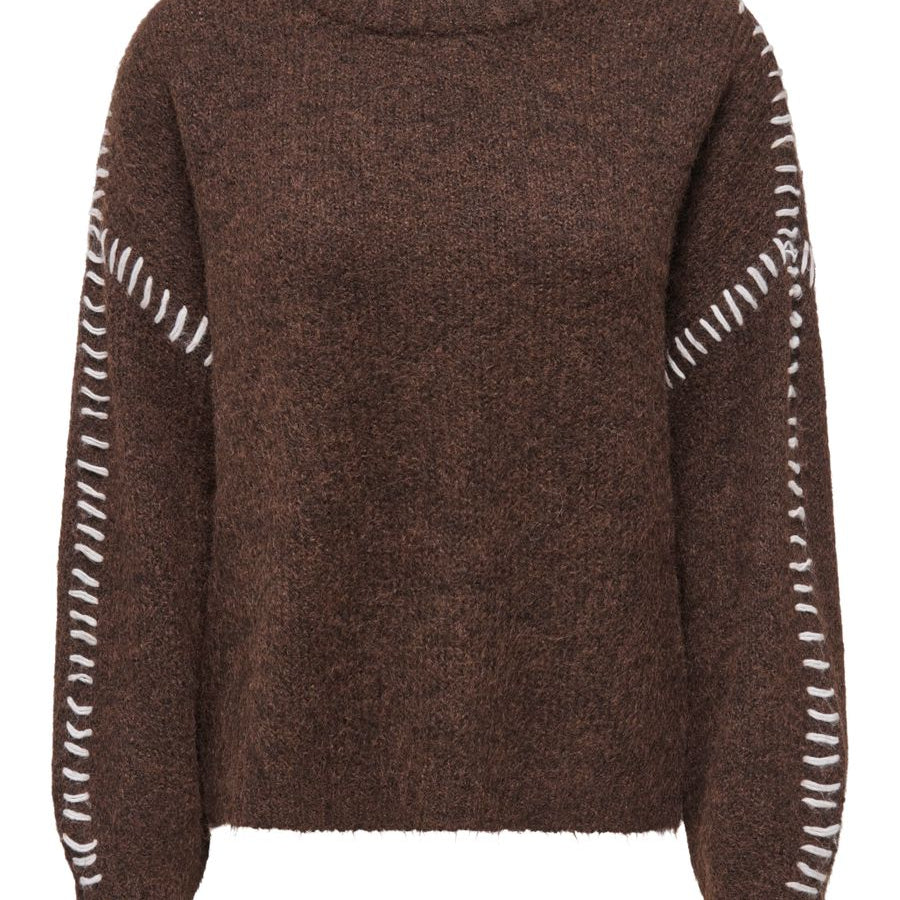 JDYZOEY LIFE L/S ON STITCH PULL KNT NOOS