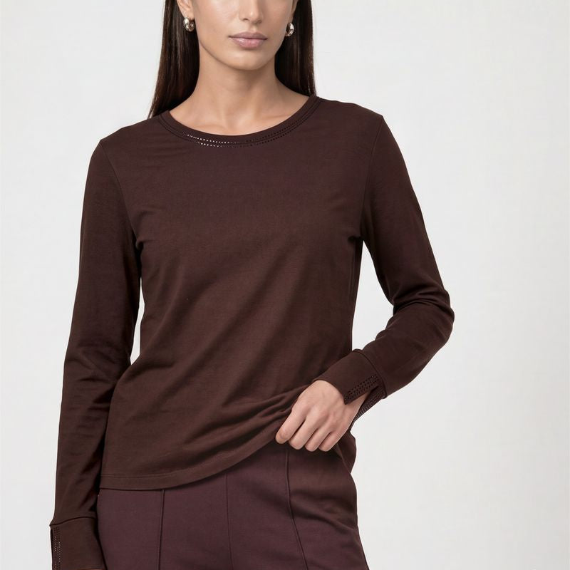Langarmshirt mit Strassdetails