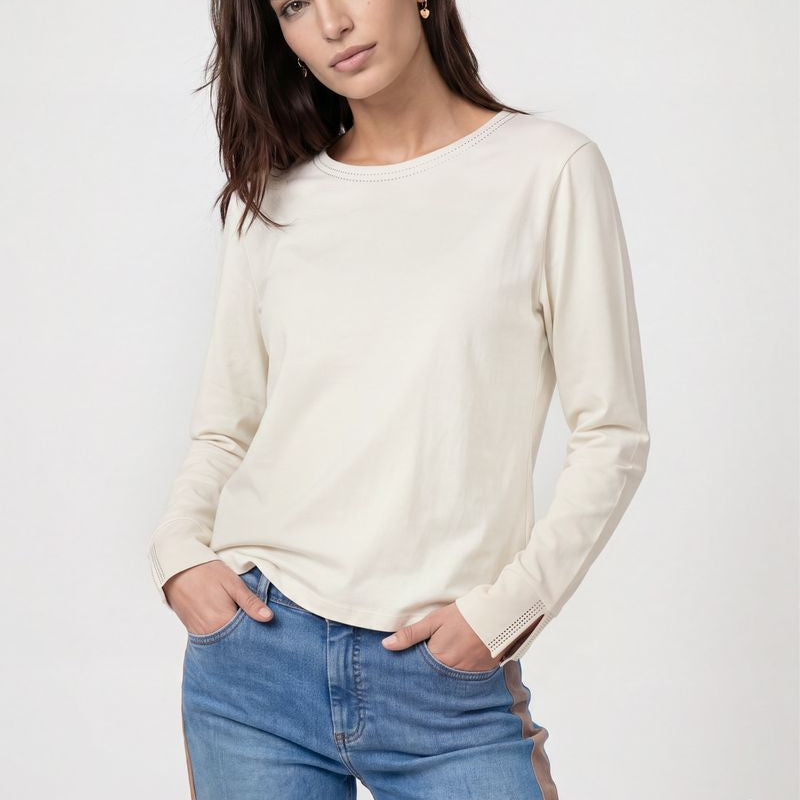 Langarmshirt mit Strassdetails