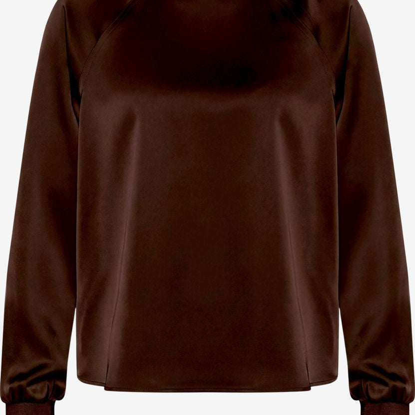 Damen Satinbluse mit Stehkragen