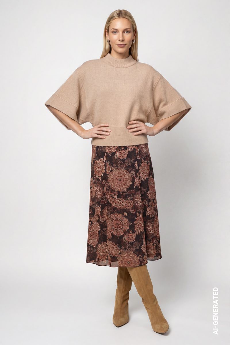 Strickpullover mit kurzen Fledermausärmel