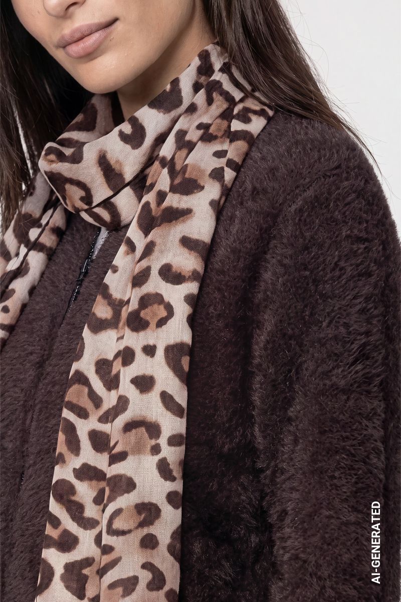 Schal mit Leoprint